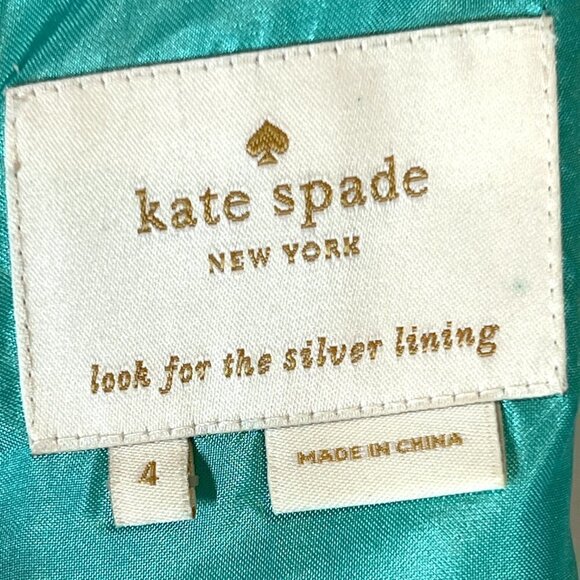 Kate Spade Dress Silk Teal Pockets Party Cocktail XS - Picture 9 of 11